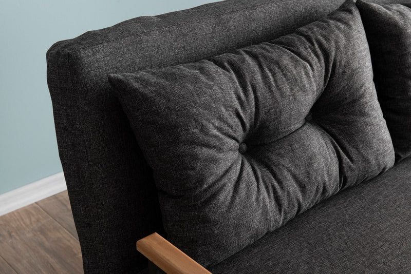 Sando 2-Sitzer Dunkelgraues Zweisitzer-Schlafsofa
