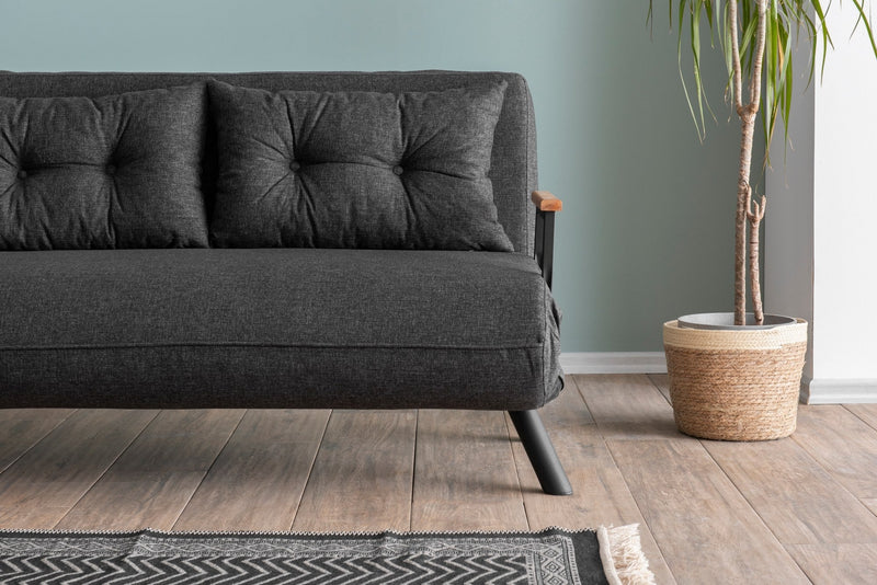 Sando 2-Sitzer Dunkelgraues Zweisitzer-Schlafsofa