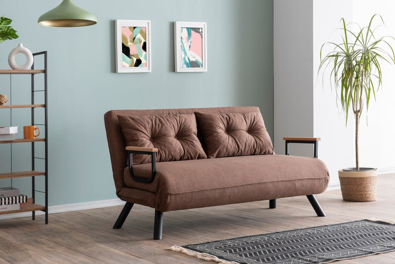 Sando 2-Sitzer Hellbraunes Zweisitzer-Schlafsofa
