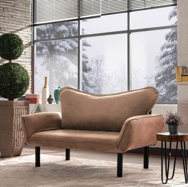 Chatto Hellbraunes Zweisitzer-Schlafsofa