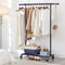 Heavy Duty Black Clothes Rail – Adjustable Width & Height with Shelf and Locking Wheels