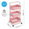 3‑Tier Pink Storage Trolley on Wheels – Versatile Organiser for Kitchen, Bathroom, Office or Bedroom