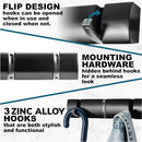 Wall Mounted Door Hook Rack – 3 Black Nickel Hooks on Black Wooden Board