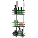 3-Tier Non-Rust Hanging Shower Caddy – Black Bathroom Organiser Rack for Shower Screen or Door