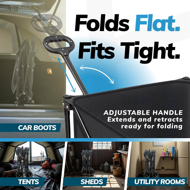 70L Foldable Utility Trolley – Heavy Duty, 100kg Load, Lockable Wheels