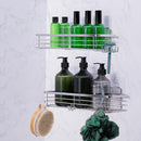 Set of 2 Stainless Steel Self-Adhesive Shower Caddies – Rust-Resistant Wall Storage