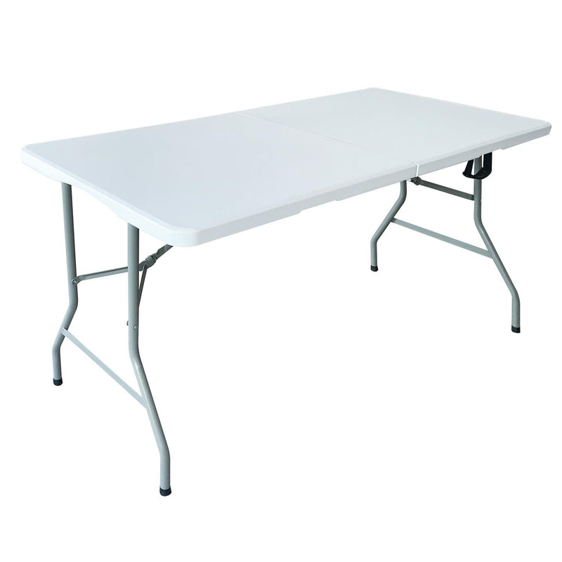 HHeavy Duty 5ft Folding Table – Portable Plastic Banquet & Camping BBQ Table