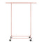 Heavy Duty Pink Clothes Rail – Adjustable Width & Height with Shelf and Locking Wheels