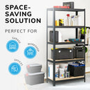 Boltless 5 Tier Heavy Duty Steel Shelving Unit – 875kg Load, Black
