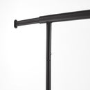 Heavy Duty Black Clothes Rail – Adjustable Width & Height with Shelf and Locking Wheels