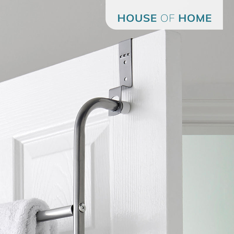 5 Tier Over Door Towel Rail – Powder Coated Clothes Airer with Non-Slip Feet