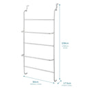 5 Tier Over Door Towel Rail – Powder Coated Clothes Airer with Non-Slip Feet