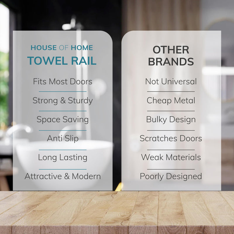 5 Tier Over Door Towel Rail – Powder Coated Clothes Airer with Non-Slip Feet