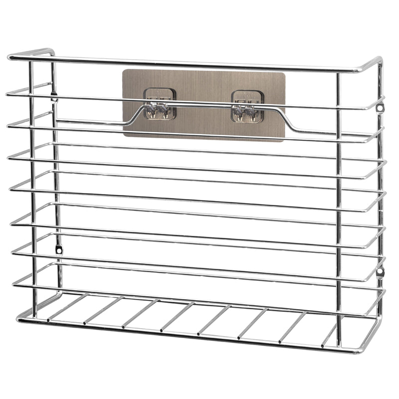 Self Adhesive Kitchen Cupboard Storage Basket – Chrome Finish