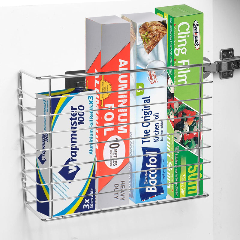 Self Adhesive Kitchen Cupboard Storage Basket – Chrome Finish