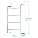 4 Tier Over Door Towel Rail in Silver – Clothes Hanging Rack with Non-Slip Feet