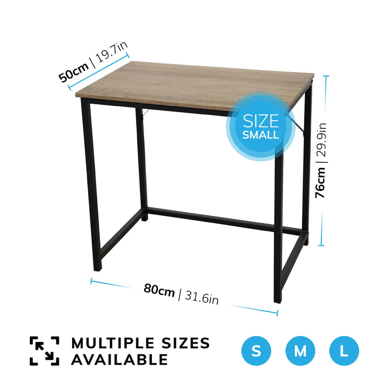 Grey Small Computer Desk 80cm – Compact Home Office, Gaming & Study Table