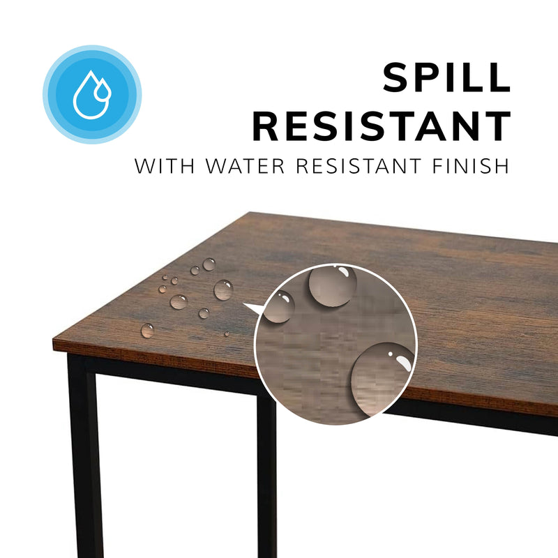 Rustic Dark Brown Computer Desk 100cm – Home Office, Gaming & Study Table