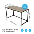 Light Brown Computer Desk 120cm – Large Home Office, Gaming & Study Table with Black Frame