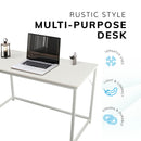 White Computer Desk 120cm – Large Home Office, Gaming & Study Table with White Frame