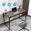 Rustic Brown Computer Desk 120cm – Large Home Office, Gaming & Study Table with Black Frame