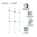 Floor to Ceiling Double Telescopic Wardrobe Organiser – 2 Tier Hanging Clothes Rack