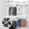 Floor to Ceiling Double Telescopic Wardrobe Organiser – 2 Tier Hanging Clothes Rack