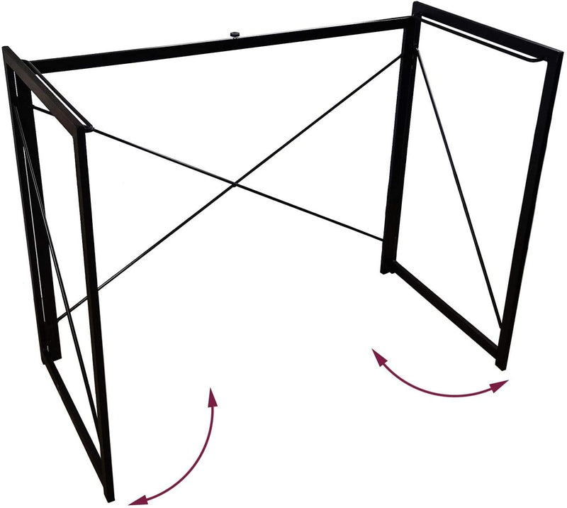 Folding Desk Table with Black Desktop & Metal Frame – 100 x 50 x 75 cm