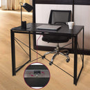 Folding Desk Table with Black Desktop & Metal Frame – 100 x 50 x 75 cm