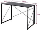 Folding Desk Table with Black Desktop & Metal Frame – 100 x 50 x 75 cm
