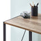 Folding Wooden Desktop Table with Black Metal Frame - 100 x 50 x 75cm
