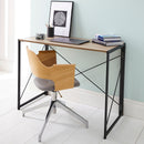Folding Wooden Desktop Table with Black Metal Frame - 100 x 50 x 75cm