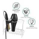 Cream Freestanding Hair Dryer & Straighteners Holder – Heat-Resistant Storage Stand with Cable Tidy
