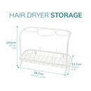 Cream Freestanding Hair Dryer & Straighteners Holder – Heat-Resistant Storage Stand with Cable Tidy