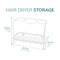 Cream Freestanding Hair Dryer & Straighteners Holder – Heat-Resistant Storage Stand with Cable Tidy