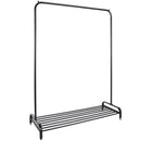 Garment Rack Clothes Rail Stand with Shoe Shelf – Adjustable Feet and Anti-Slip Bar Ends