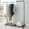 Garment Rack Clothes Rail Stand with Shoe Shelf – Adjustable Feet and Anti-Slip Bar Ends