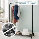 Garment Rack Clothes Rail Stand with Shoe Shelf – Adjustable Feet and Anti-Slip Bar Ends