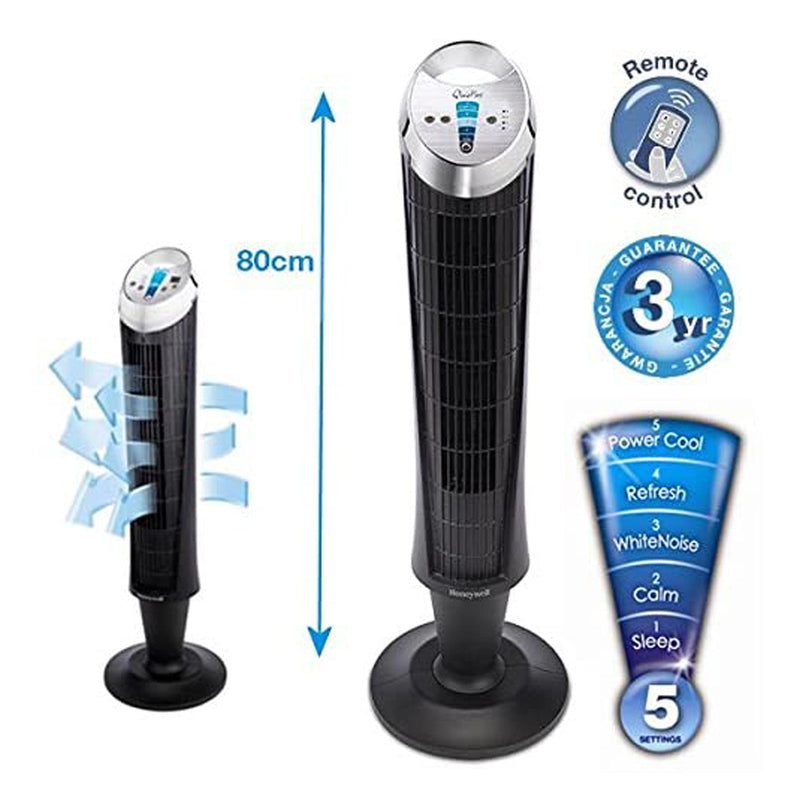 Honeywell Black QuietSet Tower Fan HY254E
