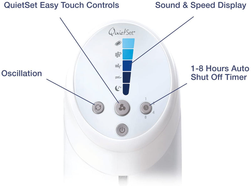 Honeywell QuietSet Tower Fan with Remote Control, White HYF260E [Energy Class A++]