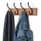 Oak Finish Heavy Duty 4 Double Coat Hooks Wall Or Door Mountable