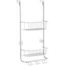 Over Door Hanging Shower Caddy – 2 Tier Rust-Resistant Bathroom Organiser with Nano Coating