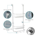 Over Door Hanging Shower Caddy – 2 Tier Rust-Resistant Bathroom Organiser with Nano Coating