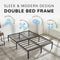 Double Bed Frame – Durable Black Metal Platform, 138 x 191 x 35 cm