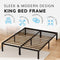 King Size Bed Frame – Durable Black Metal Platform, 151 x 201 x 35 cm