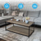 Light Brown 2-Tier Coffee Table 100cm – Living Room Table with Metal Frame & Shelf
