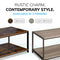 Rustic Brown 2-Tier Coffee Table 100cm – Living Room Table with Metal Frame & Shelf