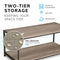 Light Brown 2-Tier Coffee Table 100cm – Living Room Table with Metal Frame & Shelf