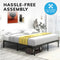 Double Bed Frame – Durable Black Metal Platform, 138 x 191 x 35 cm