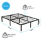 Double Bed Frame – Durable Black Metal Platform, 138 x 191 x 35 cm
